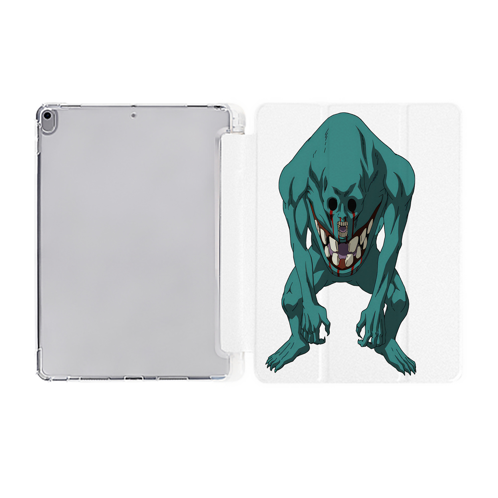 （画像用） 呪術廻戦 Jujutsu Kaisen IPad ケース ペン収納付き 三つ折りスタンド PUレザー×シリコン 対応機種9.5/10.5/10.9インチ
